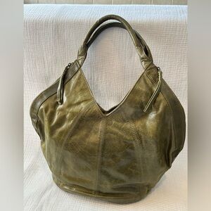 Olive Green Vegan Leather Tote Bag